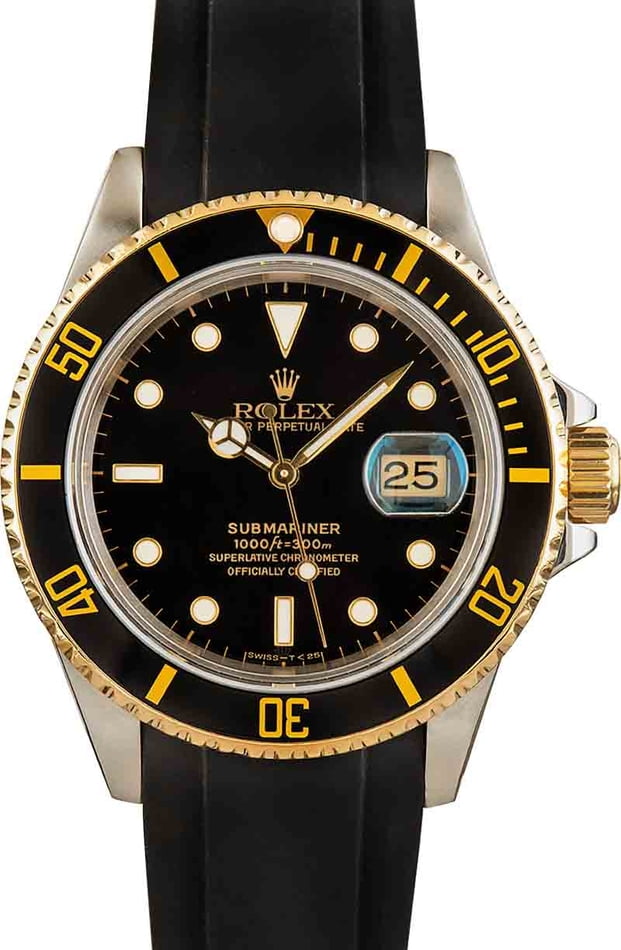 Rolex black and hot sale gold rubber strap