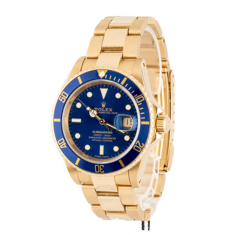 Men's Rolex Submariner 16808 Blue Dial