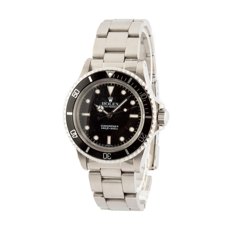 Vintage Rolex Submariner 5513 Black Dial Steel Oyster