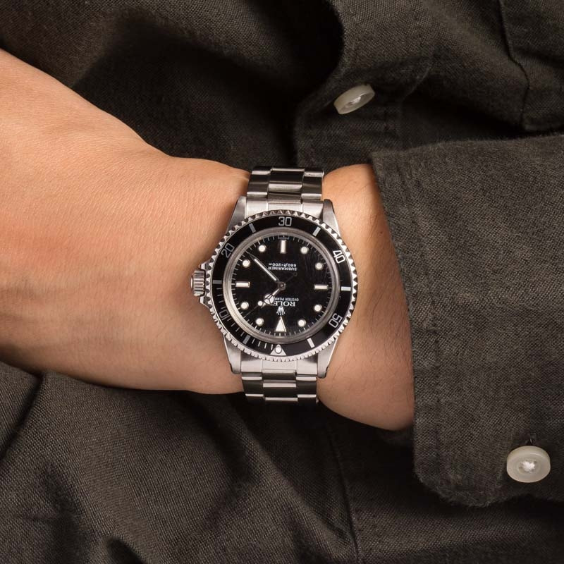 Vintage Rolex Submariner 5513 Black Dial Steel Oyster