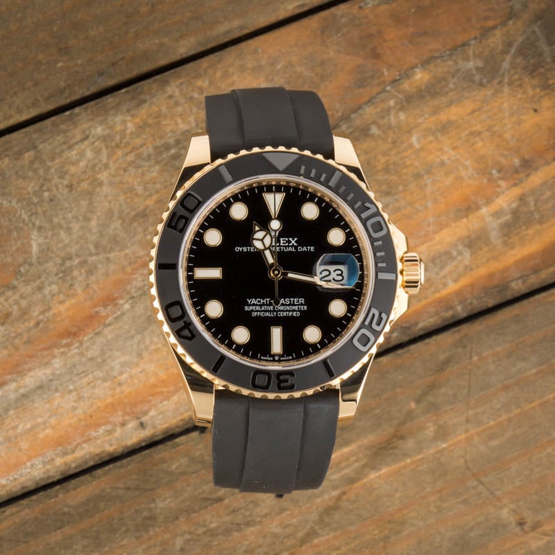 Rolex yacht hotsell master gold rubber