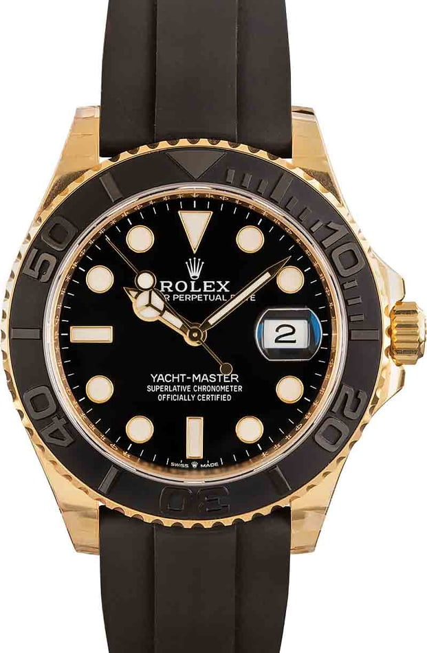 Rolex Yacht-Master 42 mm 18K Yellow Gold Oyster Flex Rubber Strap 226658