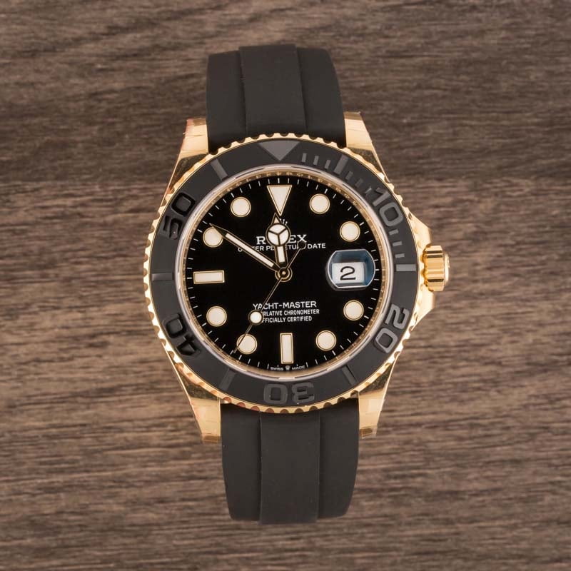 Rolex Yacht-Master 42 Black Dial 18k Yellow Gold Men's Watch 226658