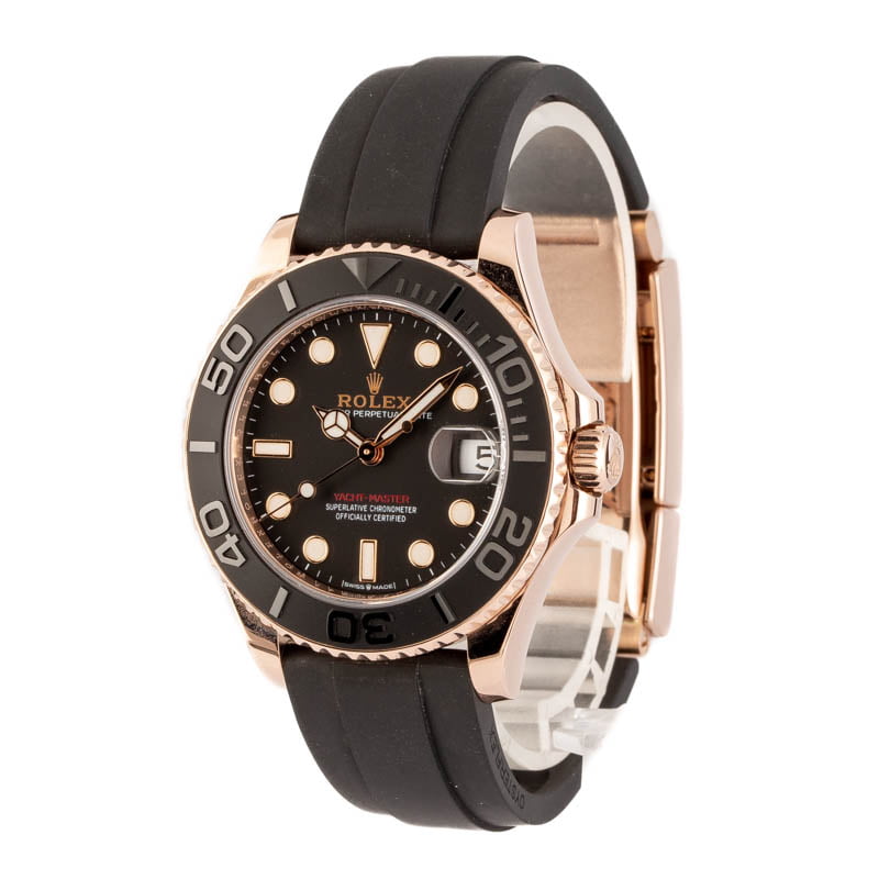 Rolex Yacht-Master 37 268655 18k Rose Gold OysterFlex Band Watch Box/Paper