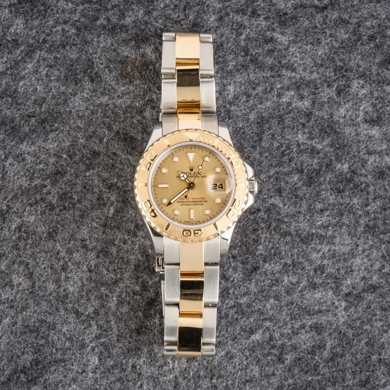 Ladies Rolex Yacht-Master 69623 Champagne Dial