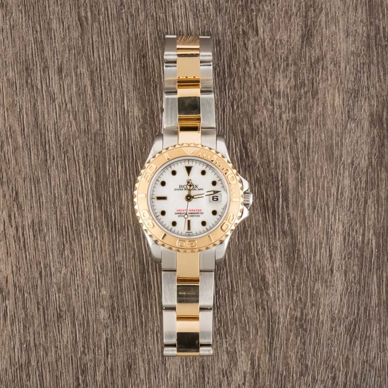 Rolex Yachtmaster 29mm Steel Yellow Gold Blue Dial Ladies Watch 69623