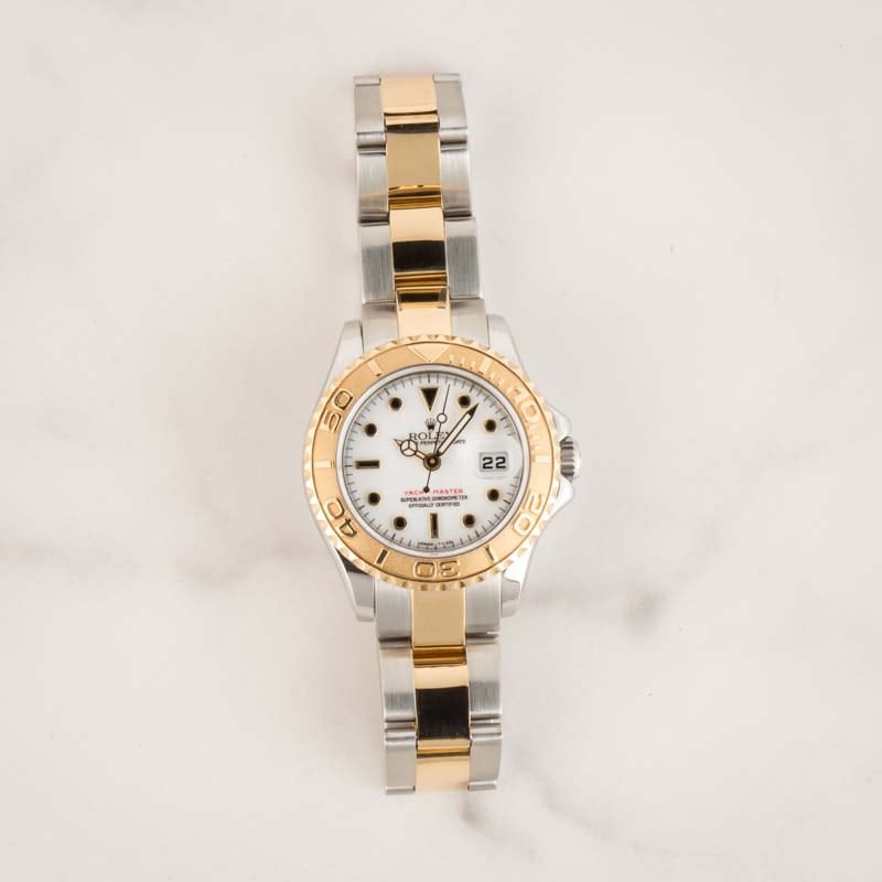 Pre-Owned Rolex Ladies Yacht-Master 69623 White Dial