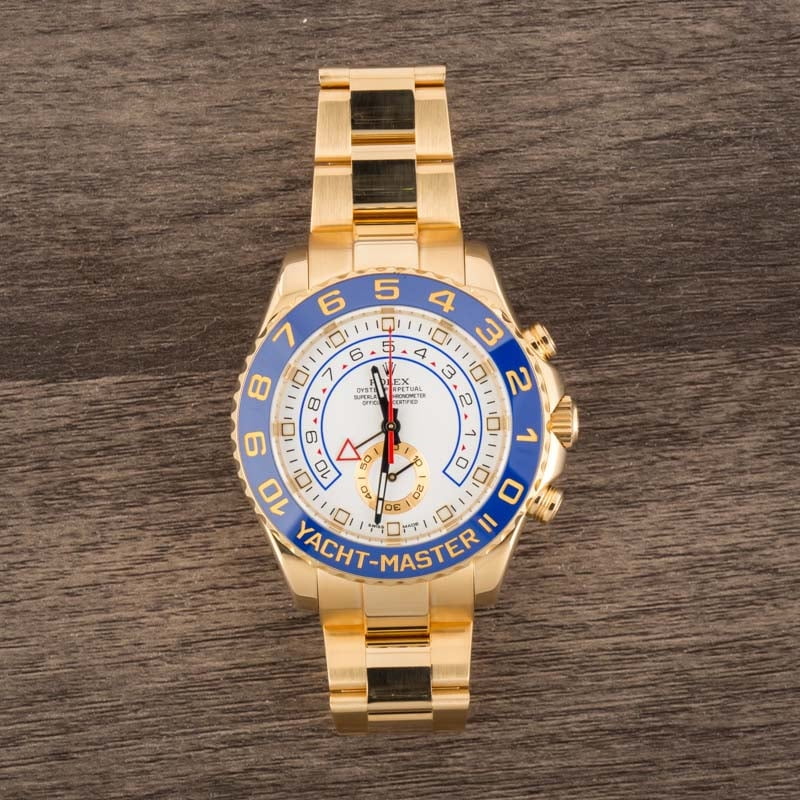 Rolex Yacht-Master II Ref 116688 Yellow Gold White Dial