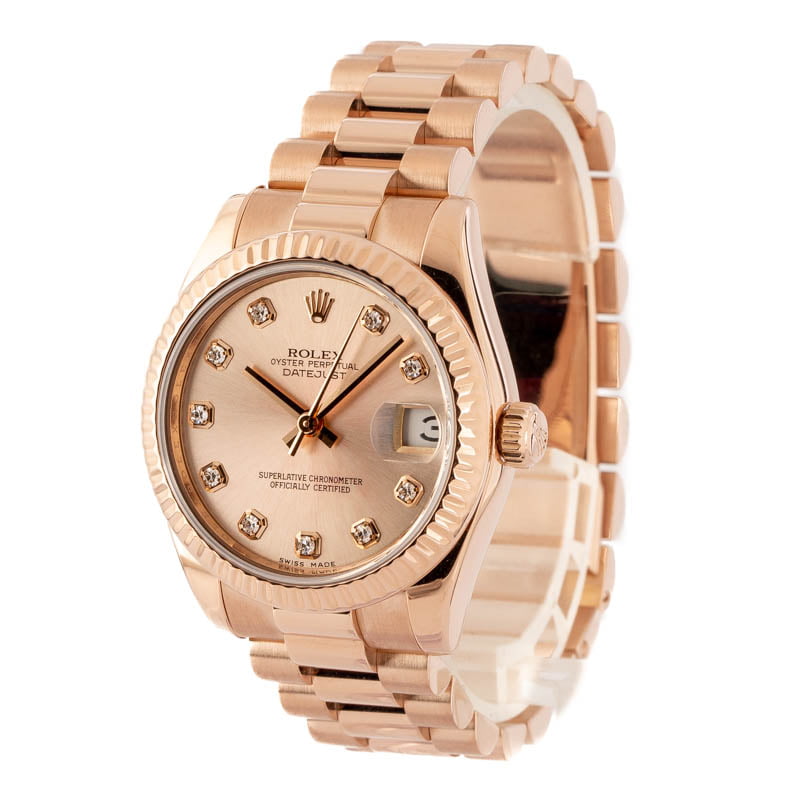 Ladies Rolex President 178275 18k Everose Gold