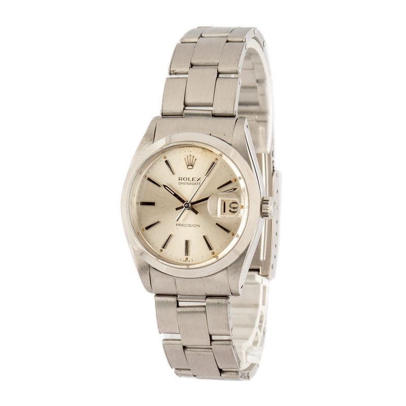 Pre-Owned Rolex Oysterdate 6694 Silver Dial