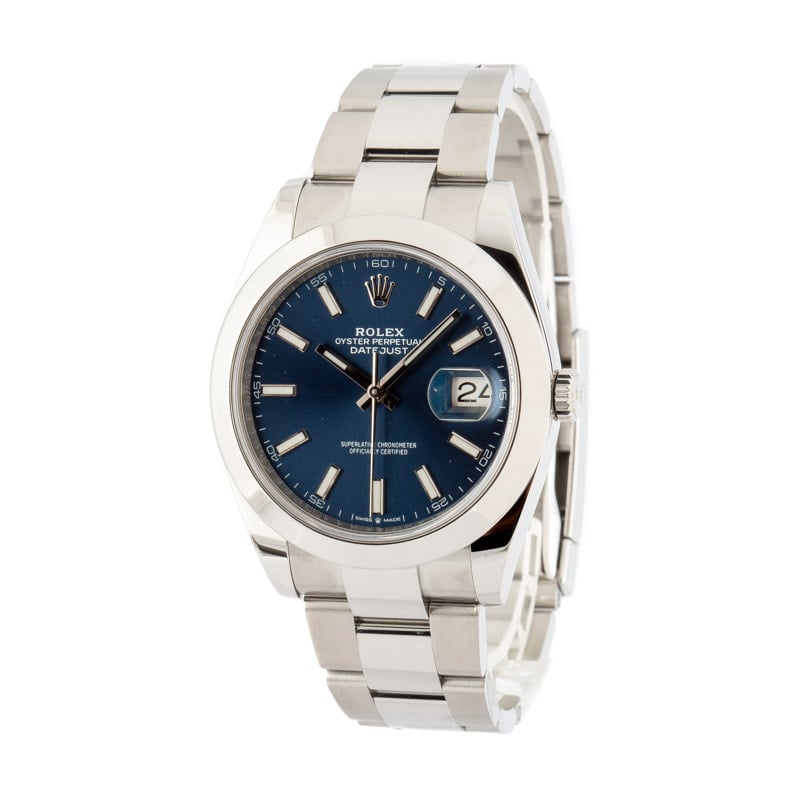 Mens Rolex Datejust 41 Ref 126300 Blue Dial