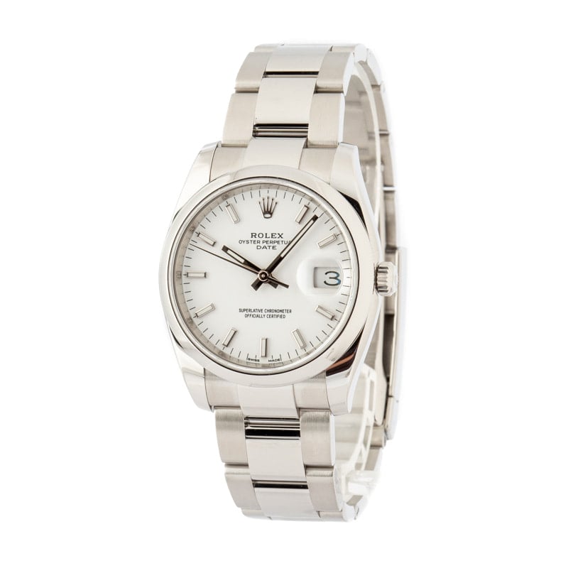 Rolex Date 115200 White Dial