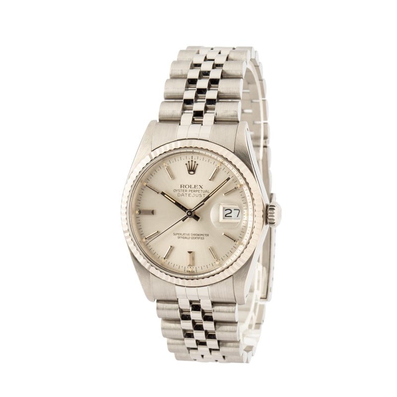 Pre Owned Rolex Datejust 16014 Silver Index