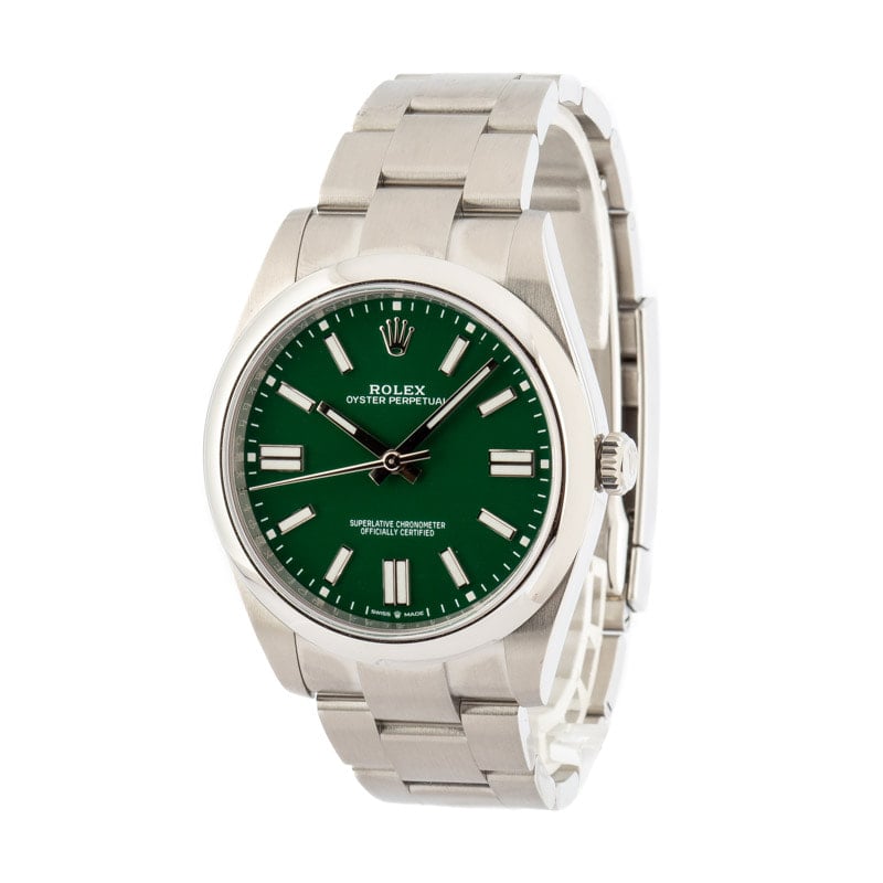 Pre-Owned Rolex Oyster Perpetual 124300 Green Dial