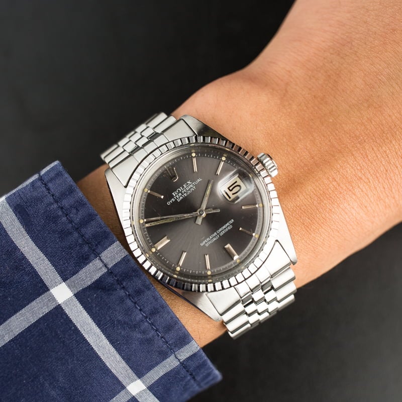 Used Rolex Datejust 1603 Slate 'Pie Pan' Dial