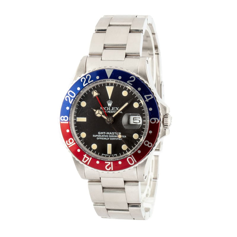 Vintage Rolex GMT-Master Ref 1675 Red & Blue Pepsi