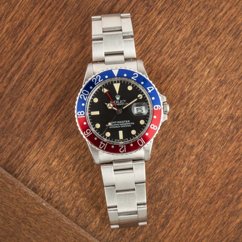 Vintage Rolex GMT-Master Ref 1675 Red & Blue Pepsi