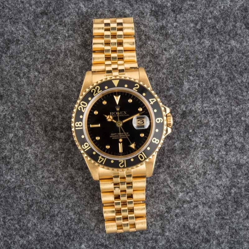 Vintage Rolex GMT-Master ref 16758 18k Yellow Gold