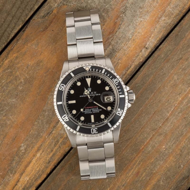 Vintage Rolex Red Submariner 1680 Mark I Meters First Dial