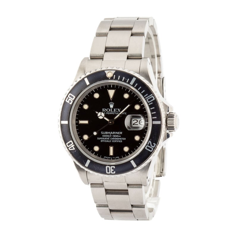 Vintage Rolex Submariner ref 16800 Black Dial