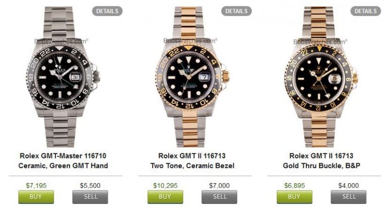 resale value of rolex watches