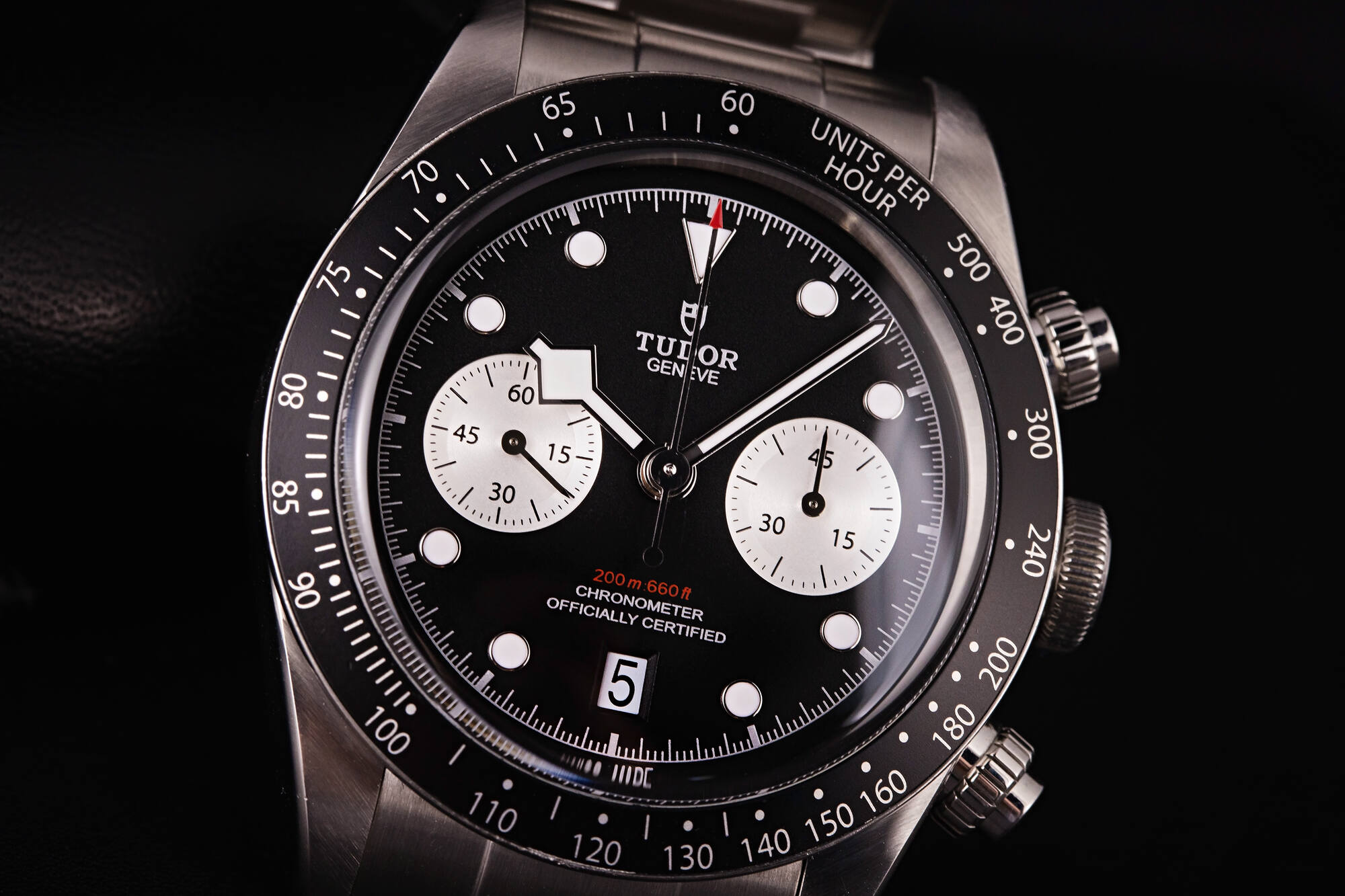 tudor black bay chrono black dial