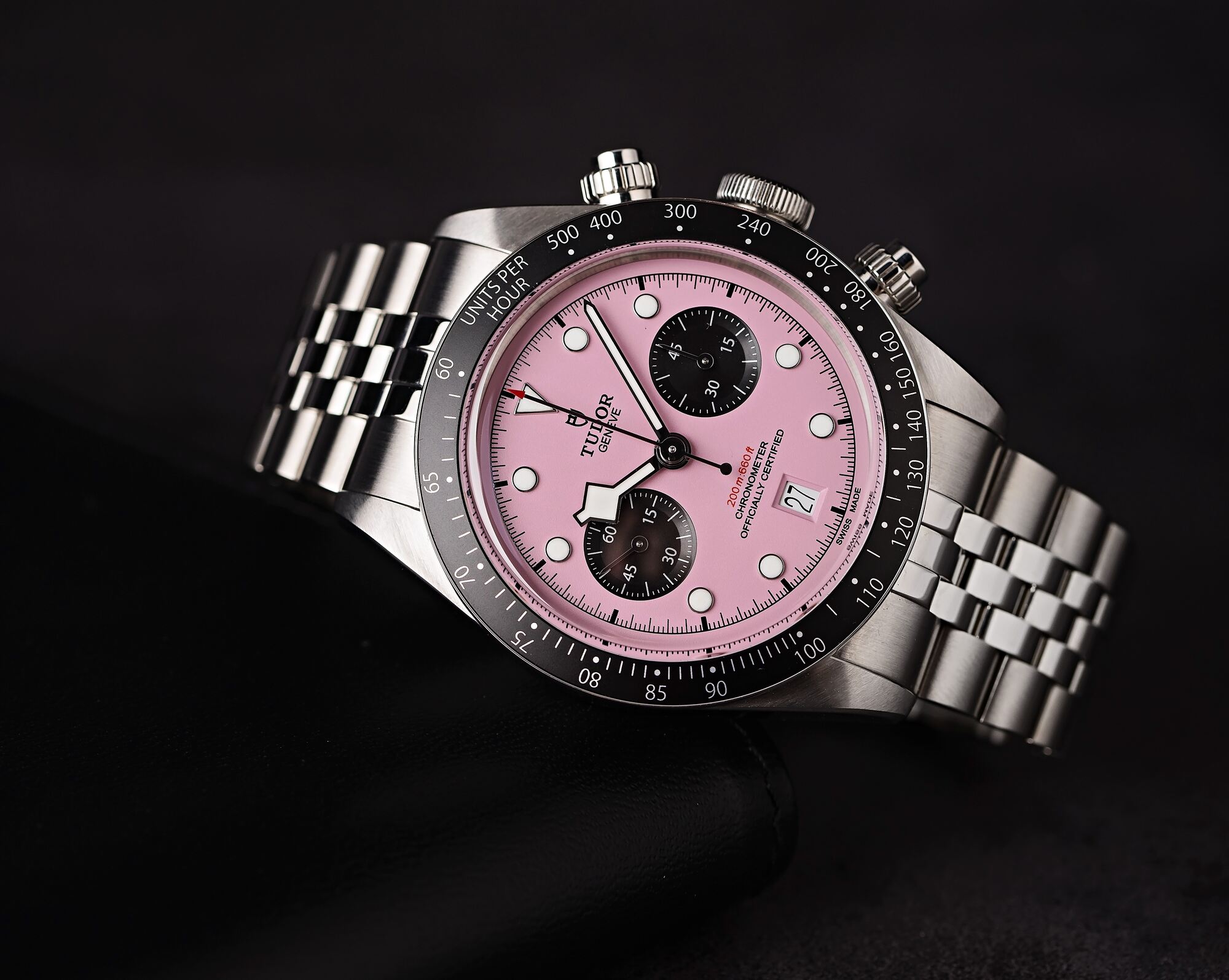 tudor black bay chrono pink