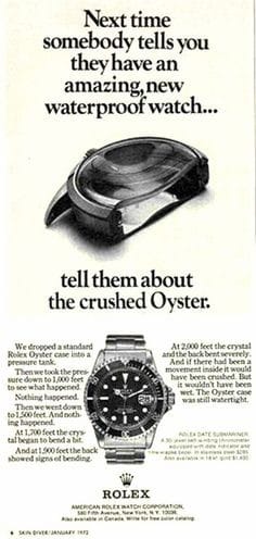 vintage Rolex crushed oyster ad