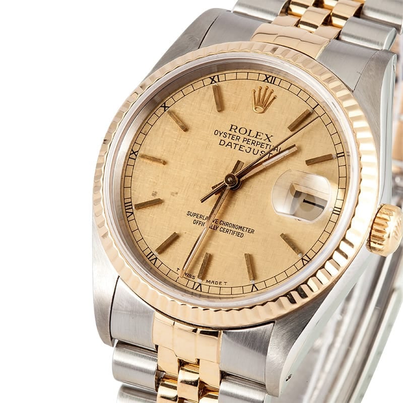 rolex datejust mens two tone