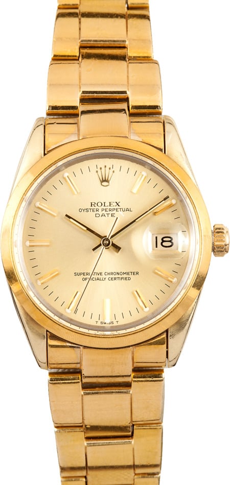 Vintage Rolex Date Champagne Dial 