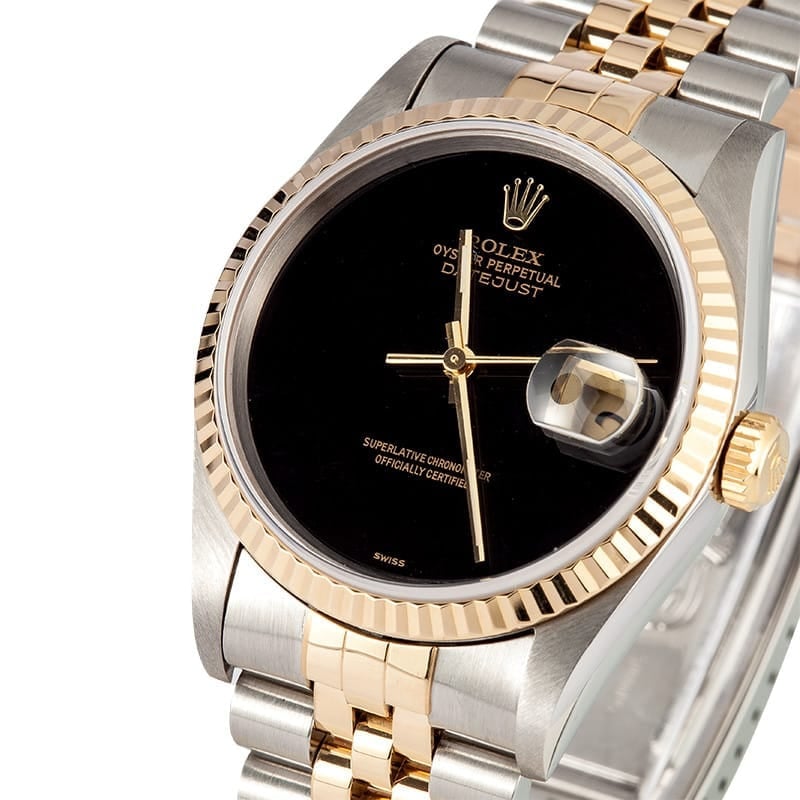 Men's Rolex DateJust Jubilee Onyx Dial 16233 - Save At Bob's Watches