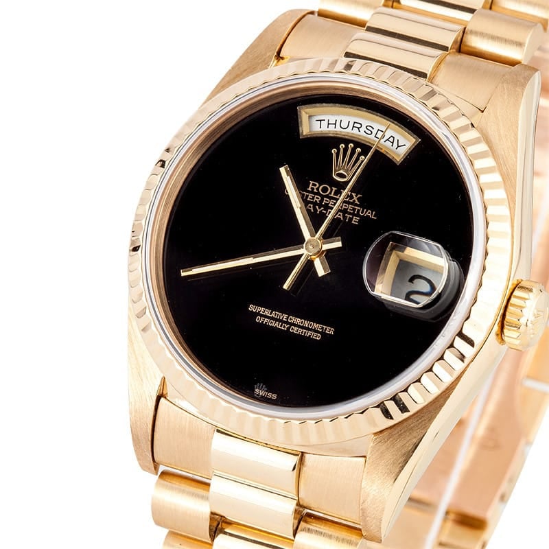 Rolex 18K President Onyx Dial 18238