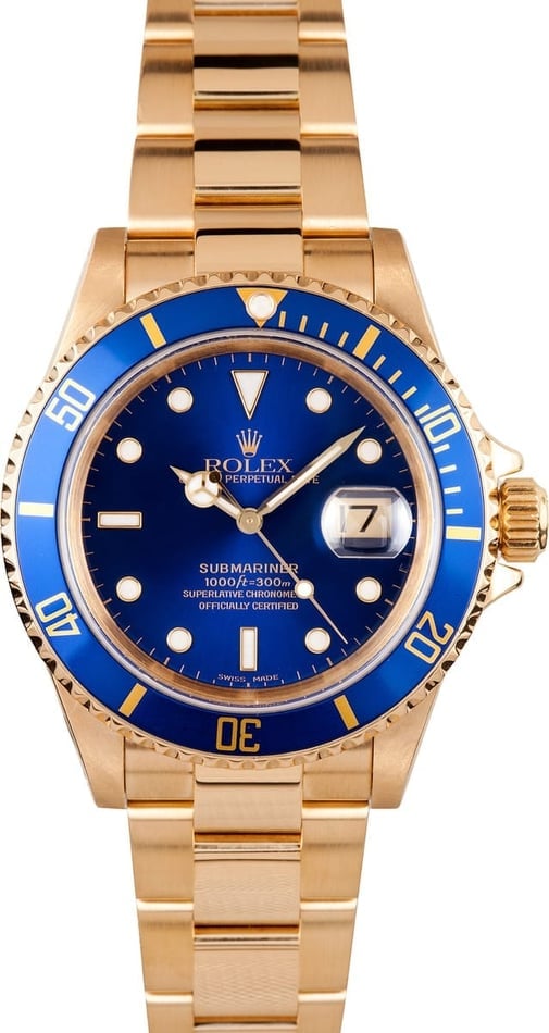 Rolex Submariner Date Gold with Serti Dial Bob's Watches