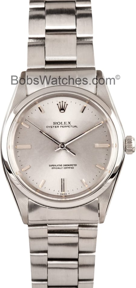 Pre Owned Rolex Oyster Stainless Steel With Silver Dial 1018