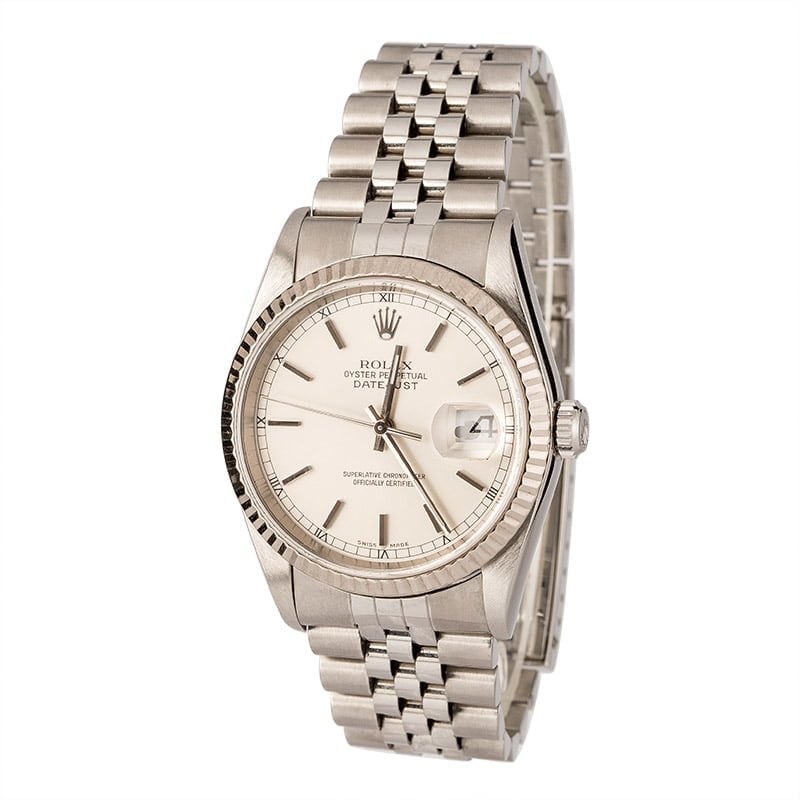 Pre-Owned Rolex Datejust 16234 Silver Dial Jubilee Bracelet