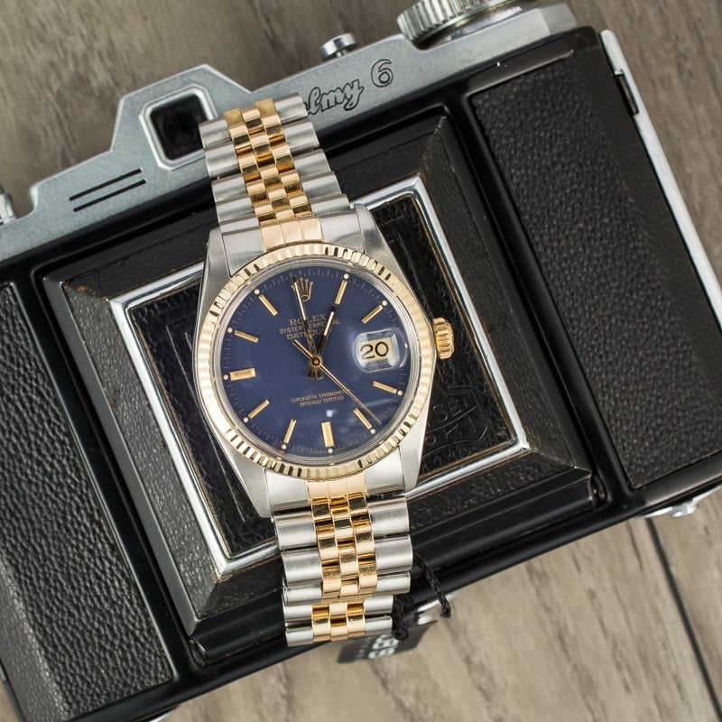 Rolex Datejust 16013 Blue Index Dial Certified Pre-Owned