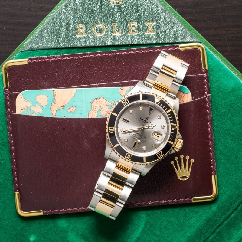 Rolex Serti Dial Submariner 16613T 100% Authentic