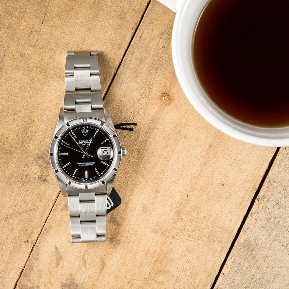 Rolex Date 15210 Black Index Dial