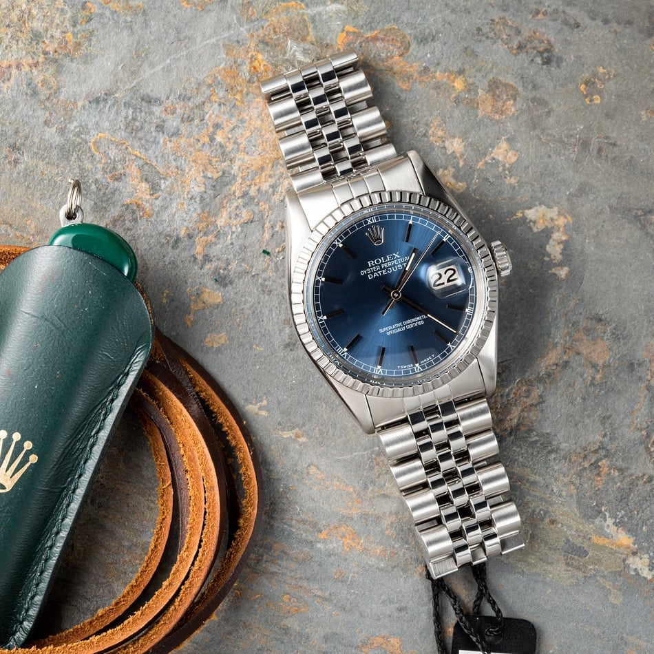 Rolex Stainless Steel Datejust 16030 Blue