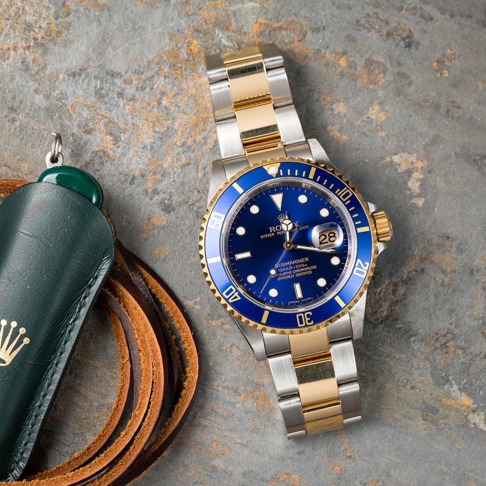 Rolex Submariner Blue 16613 Serial Engraved