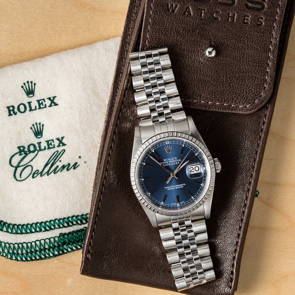 Rolex Oyster Perpetual Datejust 16220 Blue Index