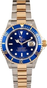 Rolex Submariner Blue 16613T Gold Clasp