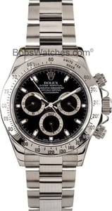 Mens Stainless Steel Rolex Daytona Black