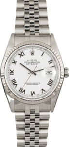 Pre Owned MRolex Datejust 16234 White Roman Dial