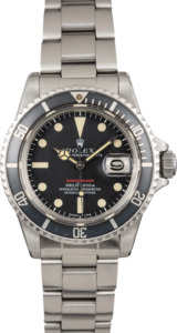 Vintage 1972 Rolex Red Submariner 1680 Black Matte Dial