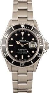 Used Rolex Submariner 16800 Stainless Steel Black Dial