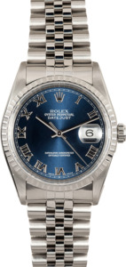 Rolex Steel Datejust 16220 Blue Roman