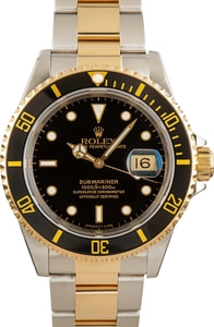 Two Tone Rolex Submariner 16613 Black Dial