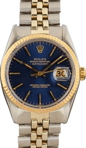 Rolex Datejust 16013 Blue Dial Two Tone Jubilee