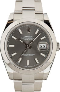 Rolex Datejust 41 Ref 126300 Slate Chromalight Dial